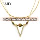 Snake Chain Natural Stone Crystal V Shape Fashion Necklace