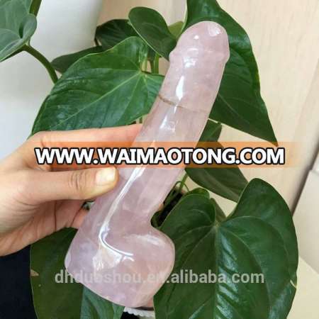 Natural Rose Quartz Crystal Dildos Crystal Penis Safe Crystal Women Sexy Masturbation Massage Wands